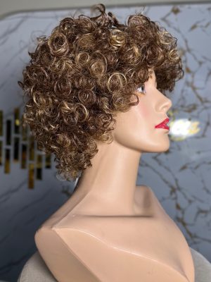 Cássia peruca cabelo humano cachos loiro mell