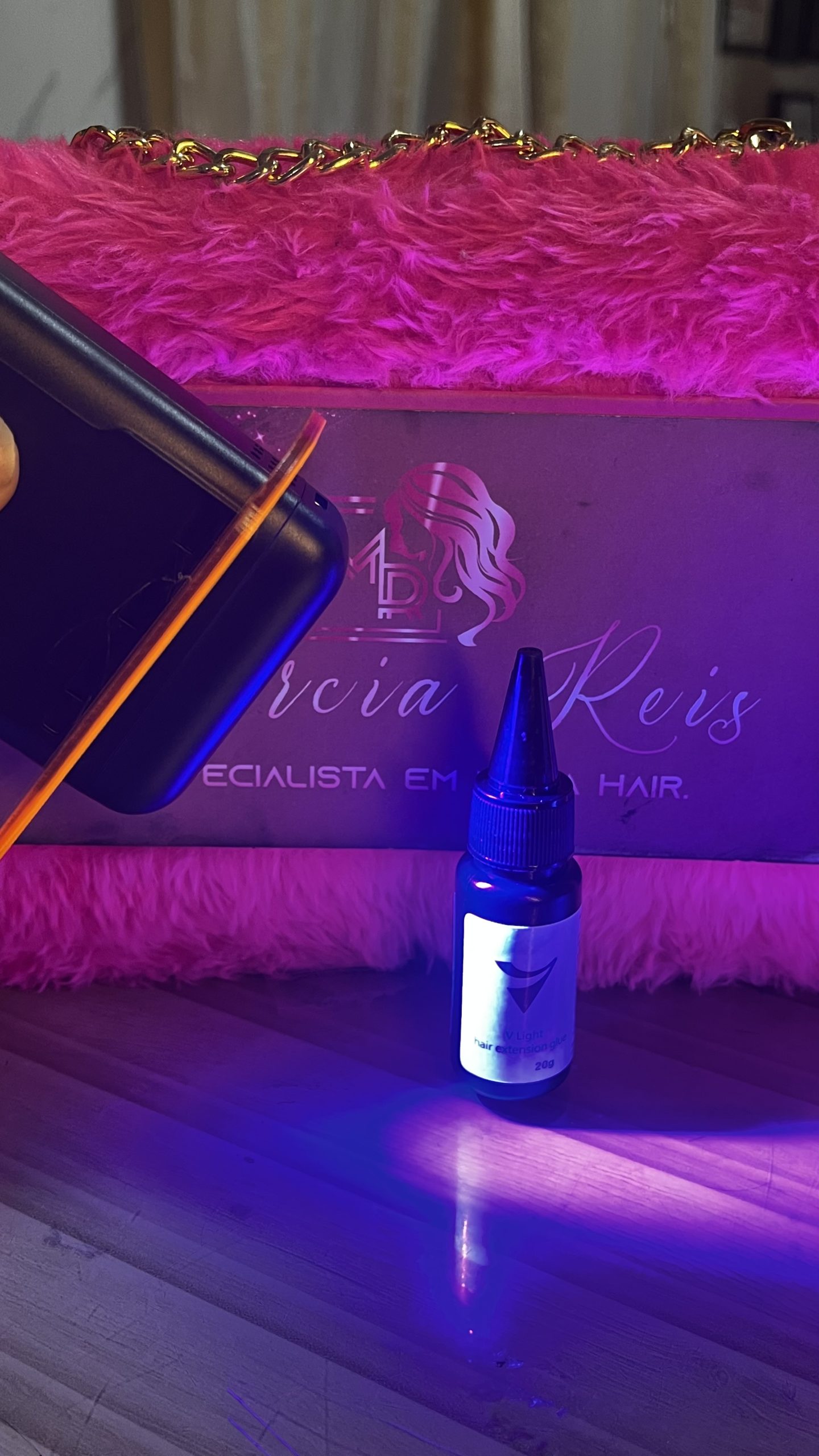 V light hair extensionistas Glue cola para mega hair fio a fio com laser - Imagem 2