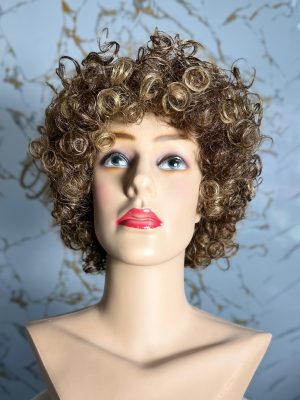 Cássia peruca cabelo humano cachos loiro mell